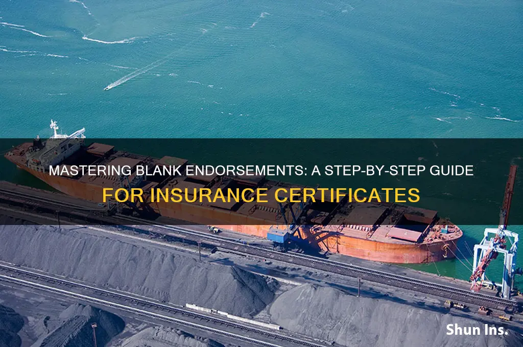 how to blank endorse an insurance certificate