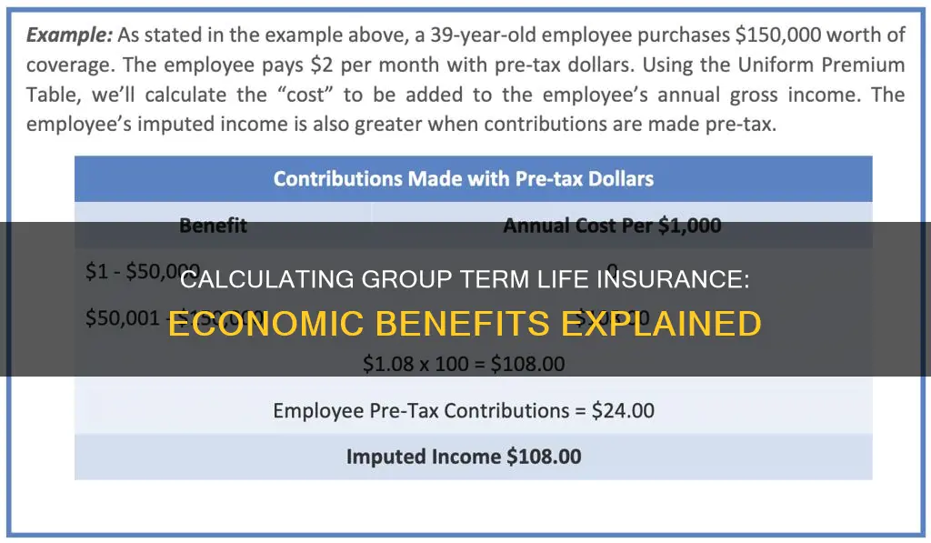 how to calculate economic benefit of group term life insurance