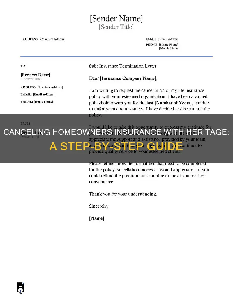 how to cancel homeowners insurance with heritage