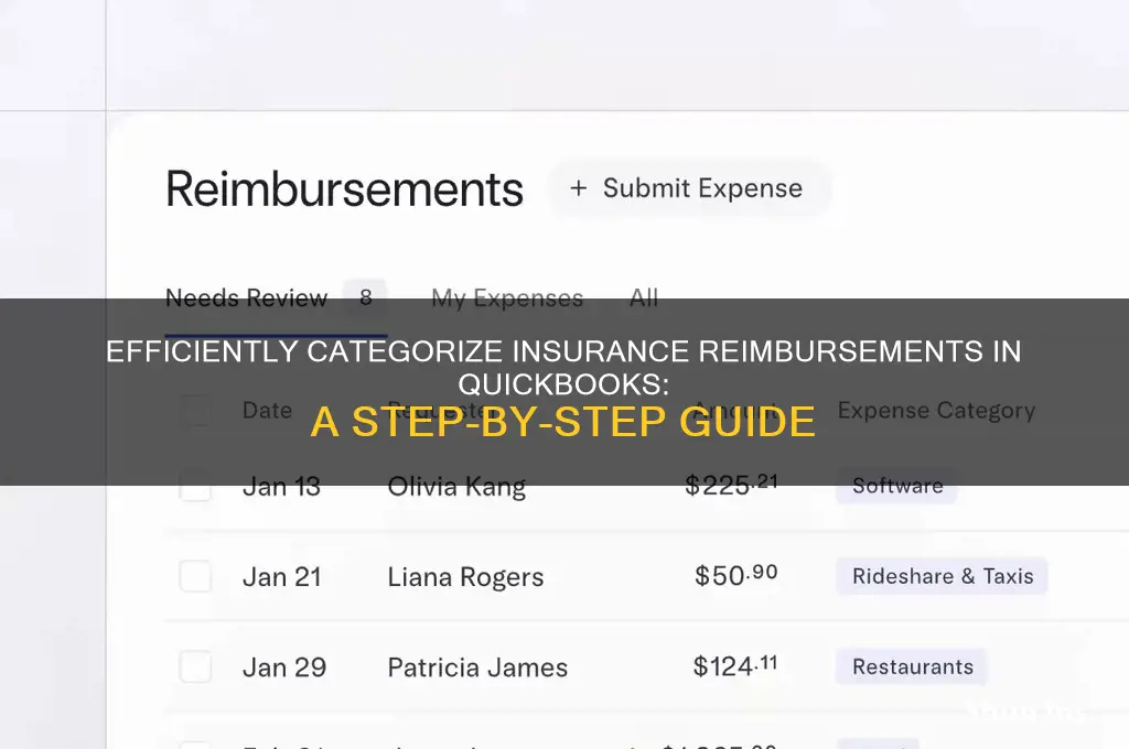 how to categorize insurance reimbursement in quickbooks