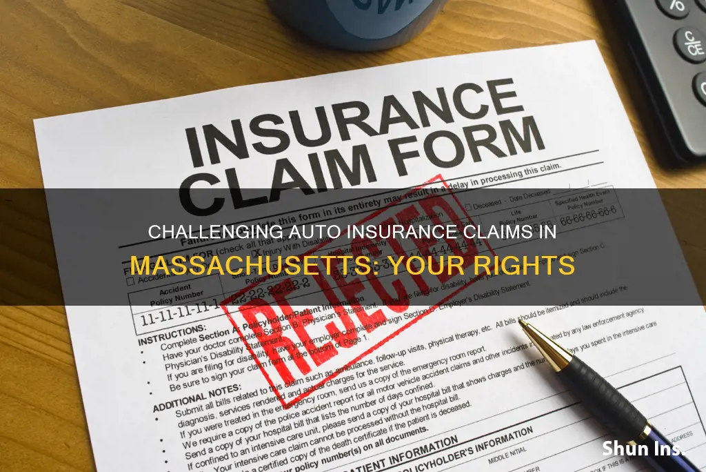 how to challenge auto insurance claims in ma