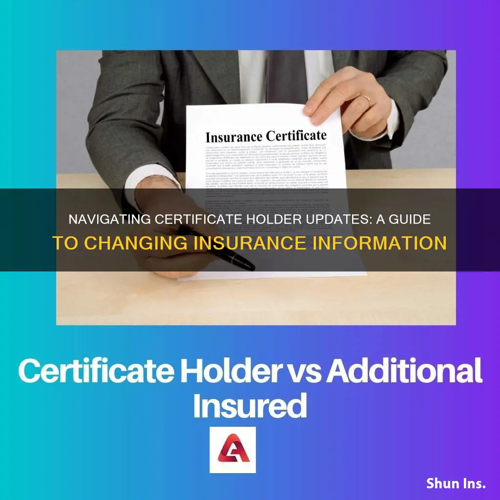 how to change certificate holder on insurance