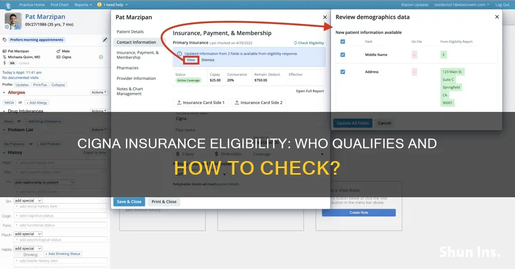 how to check eligibility for cigna insurance