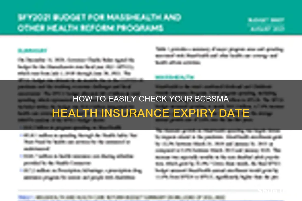 how to check health insurance expiry date bcbsma