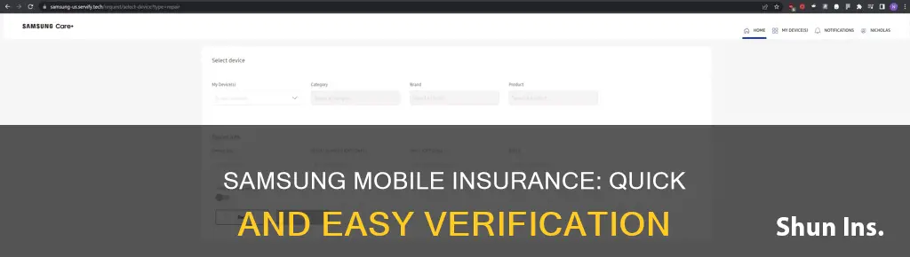 how to check samsung mobile insurance