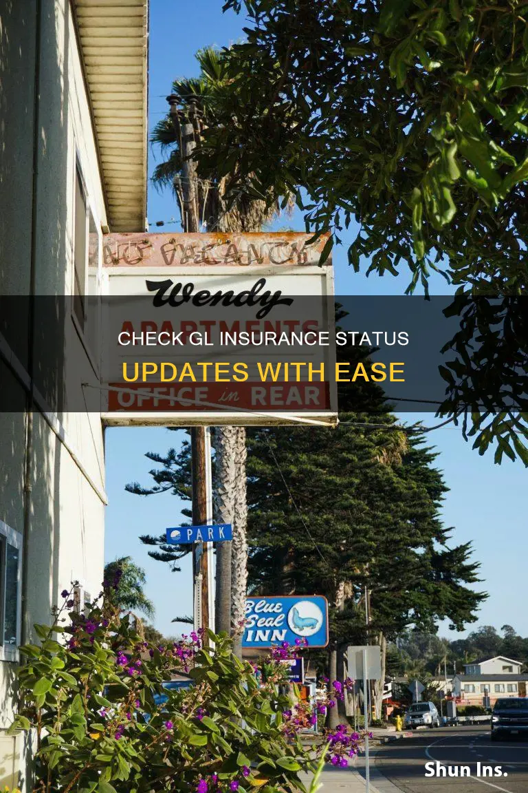 how to check status of updated gl insurance in dob