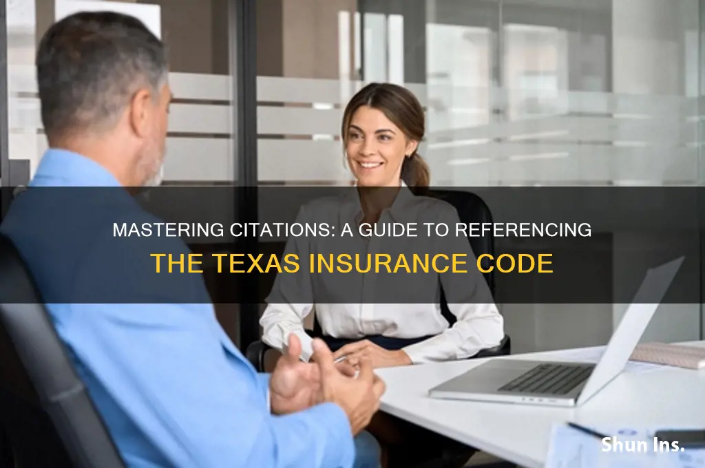 how to cite texas insurance code