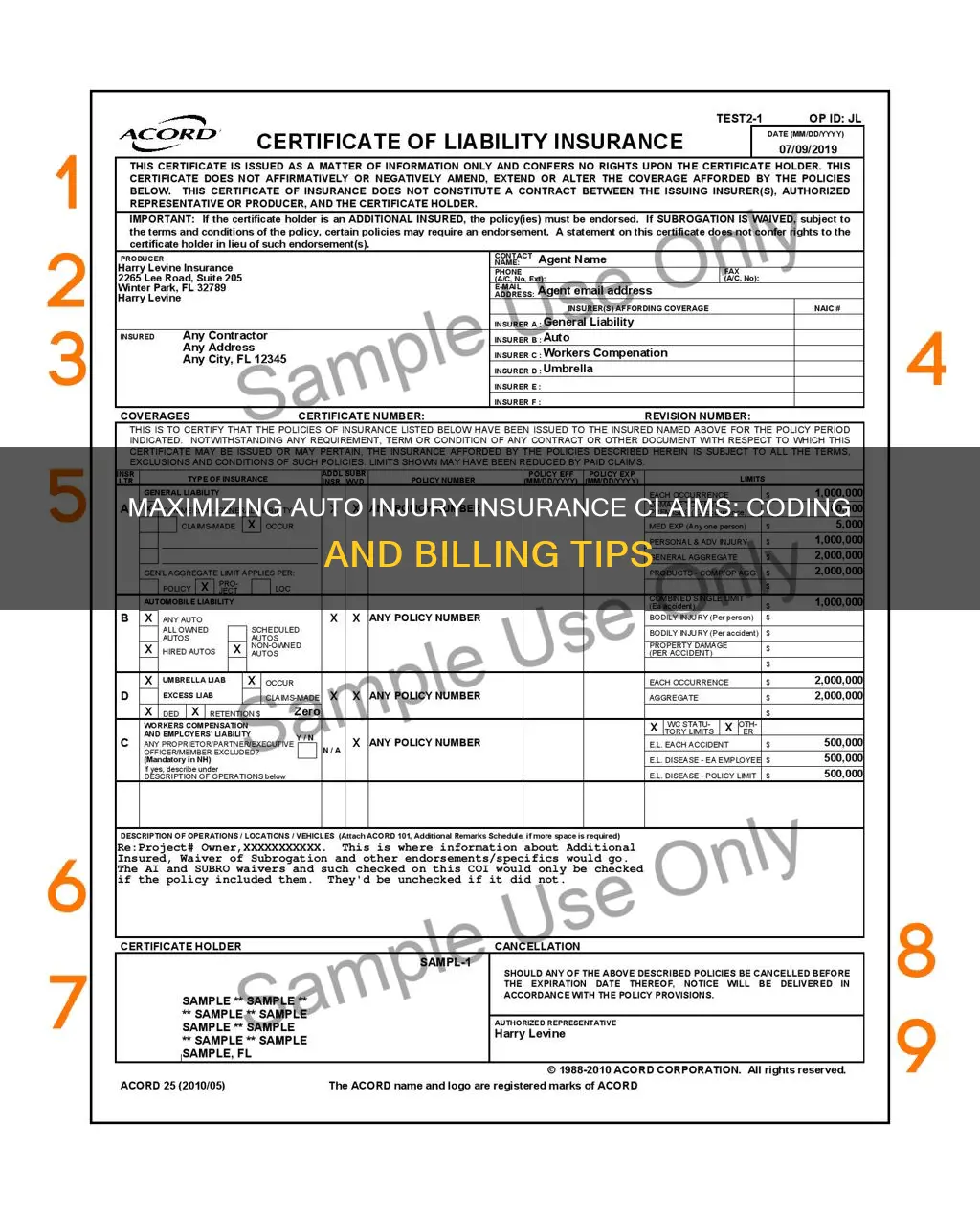 how to code and bill for auto injury insurance clims