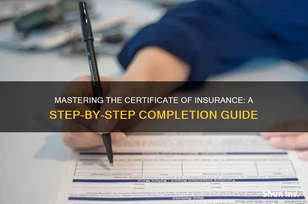 how to complete a certificate of insurance