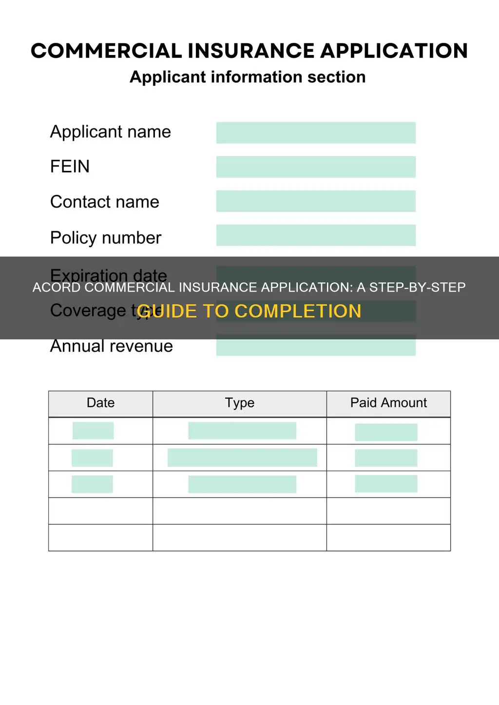 how to complete acord commercial insurance application