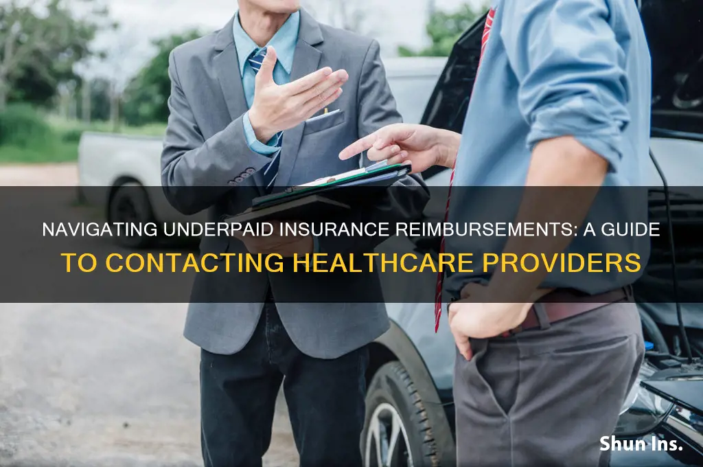 how to contact healthcare for underpaid insurance reimbursements