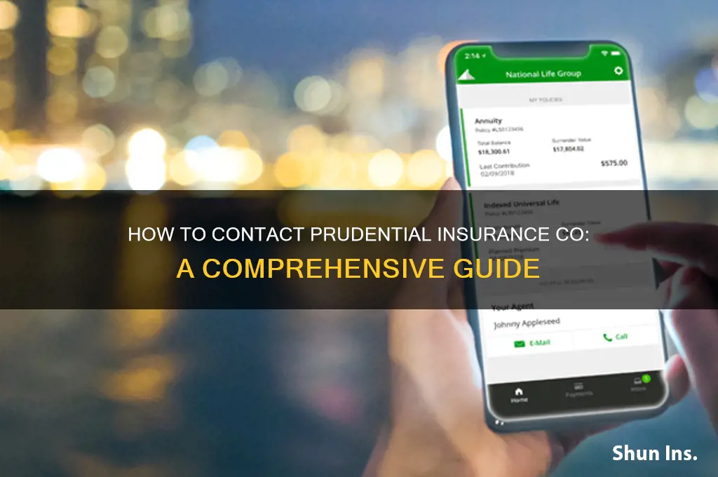 how to contact prudential insurance co