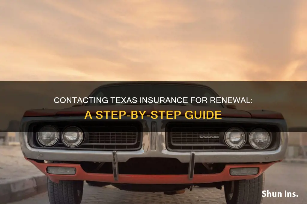 how to contact texas insurance regarding renewal
