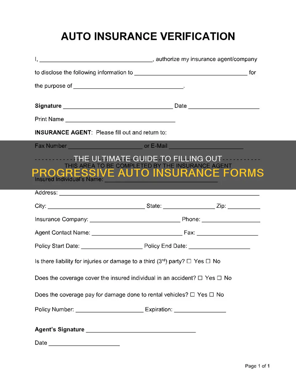 how to corectly fill out progrssive auto insurance