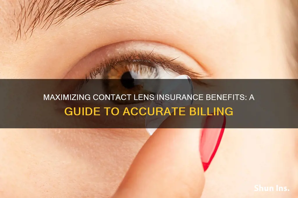 how to correctly bill conatct lens insurance