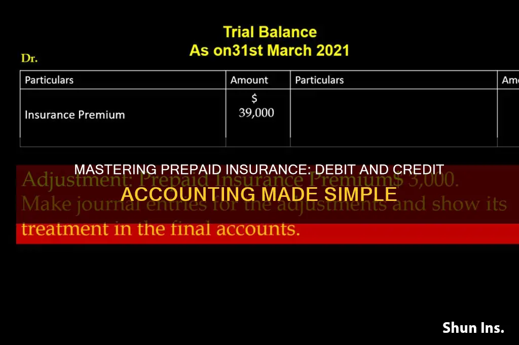 how to debit and credit prepaid insurance