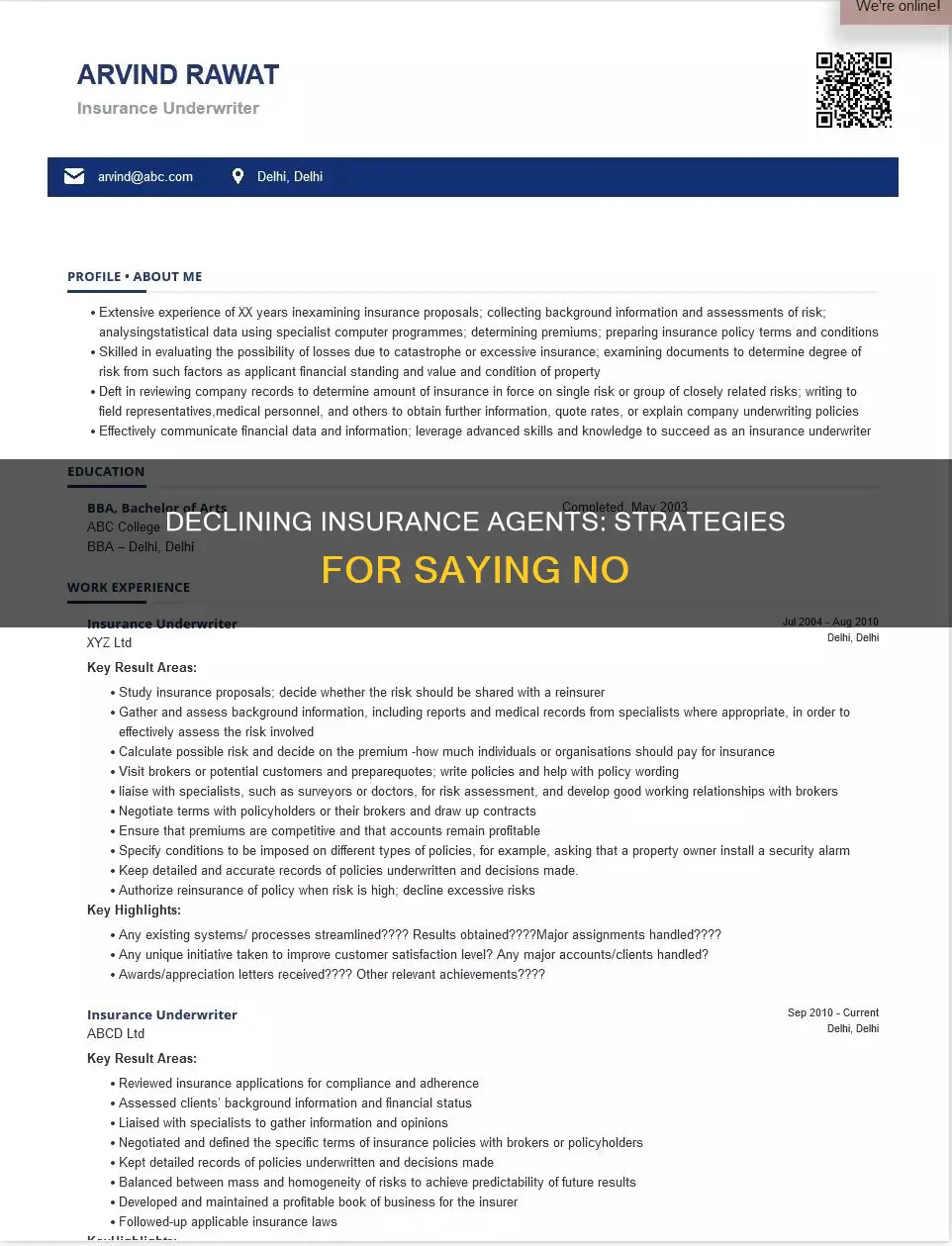 how to decline insurance agent