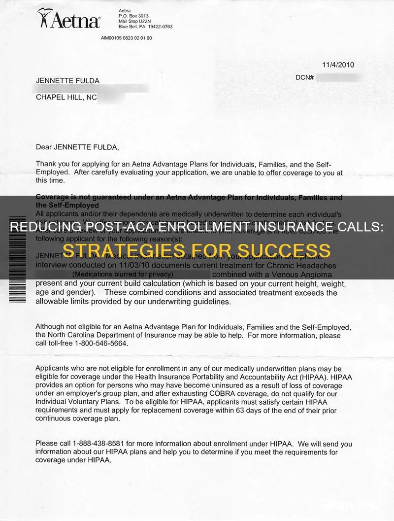 how to decrease insurance calls after signing up for aca