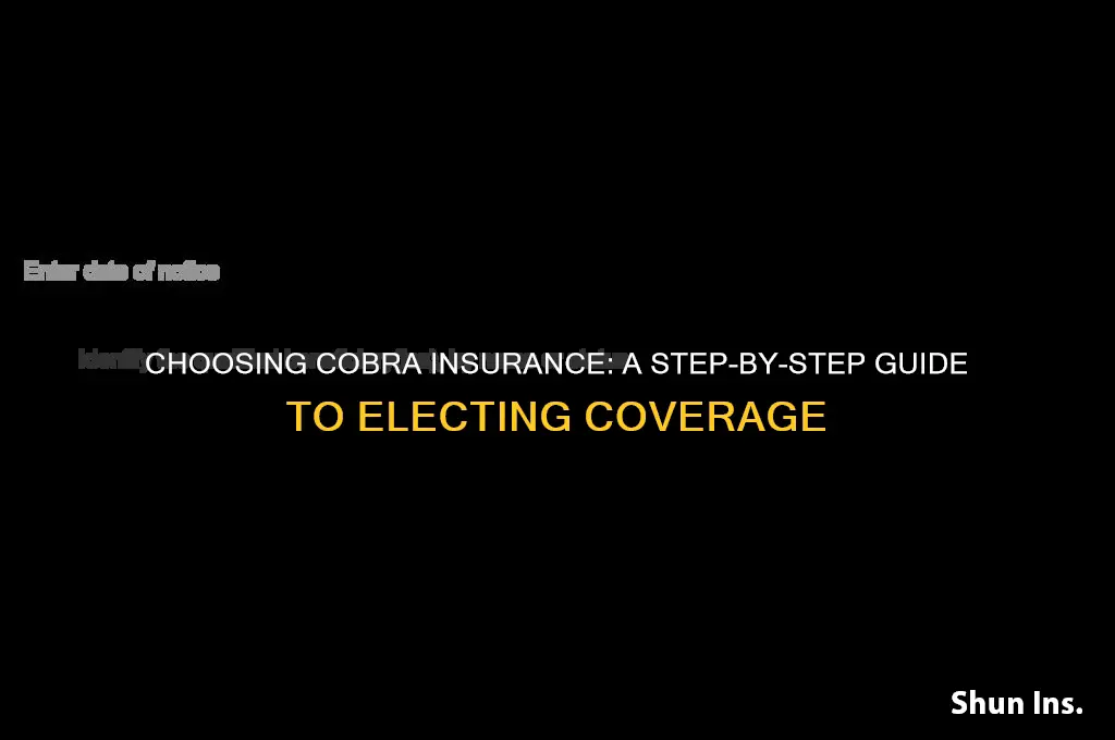 how to elect cobra insurance