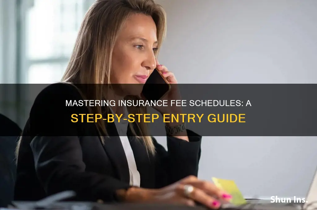how to enter insurance fee schedules