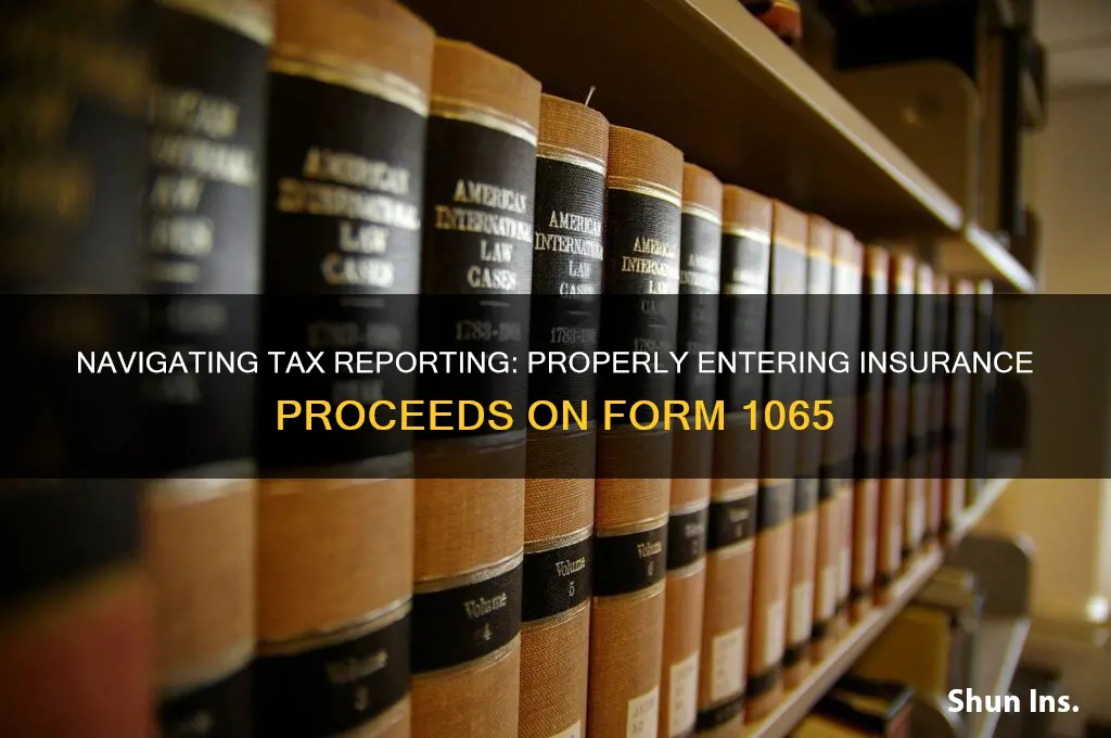 how to enter insurance proceeds on 1065