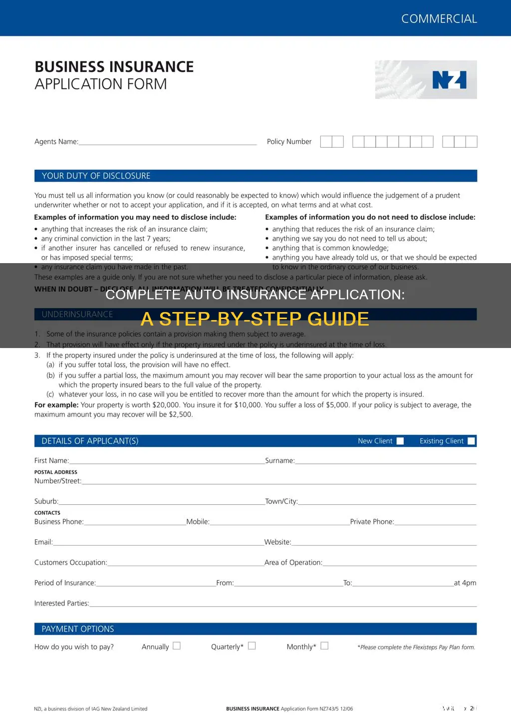 how to fill out an auto insurance application