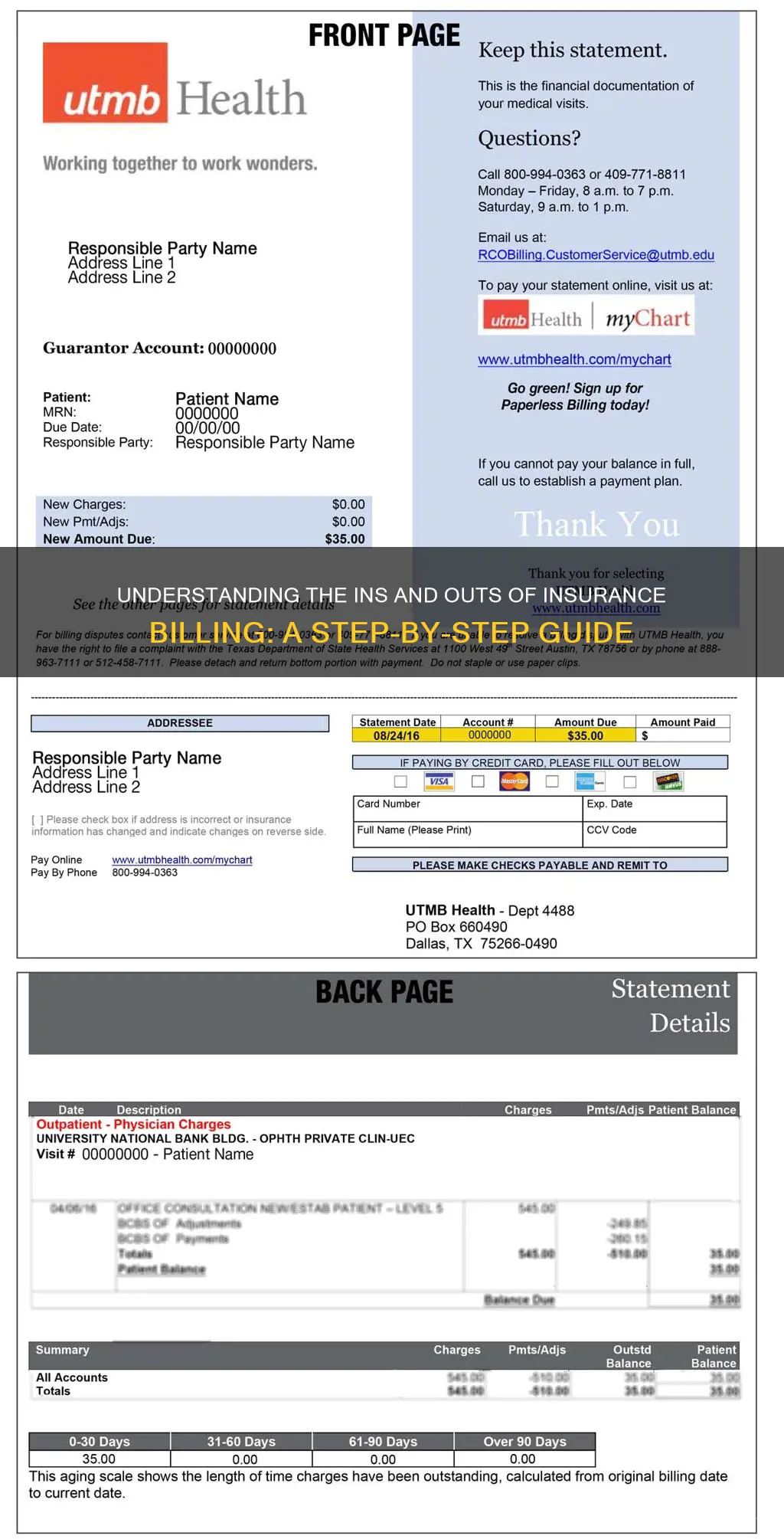 how to fill out insurance information on a bill