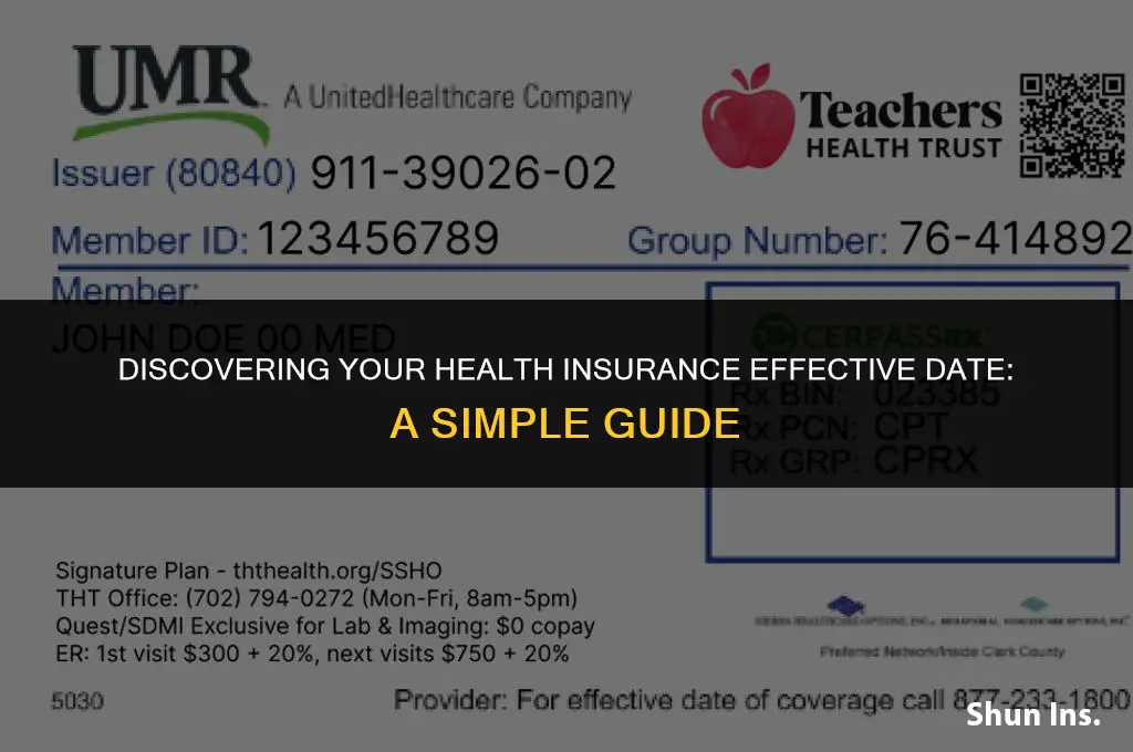 how to find health insurance effective date