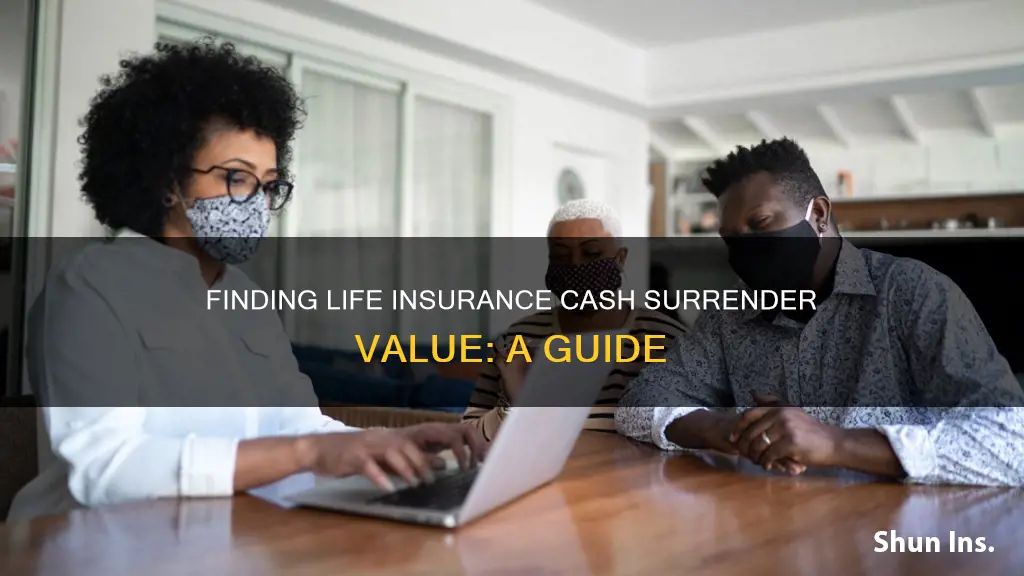 how to find life insurance cash surrender value