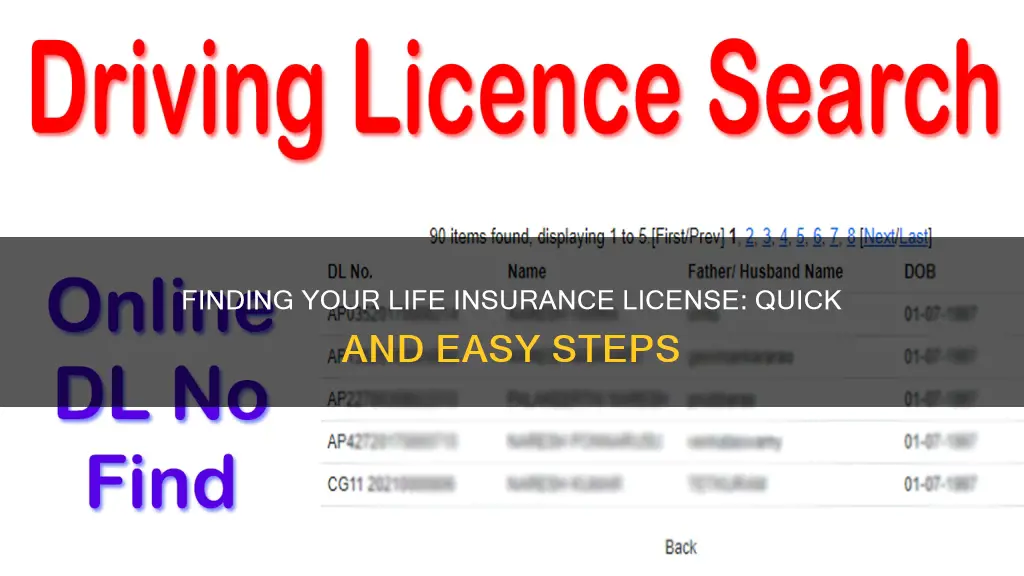 how to find life insurance license number