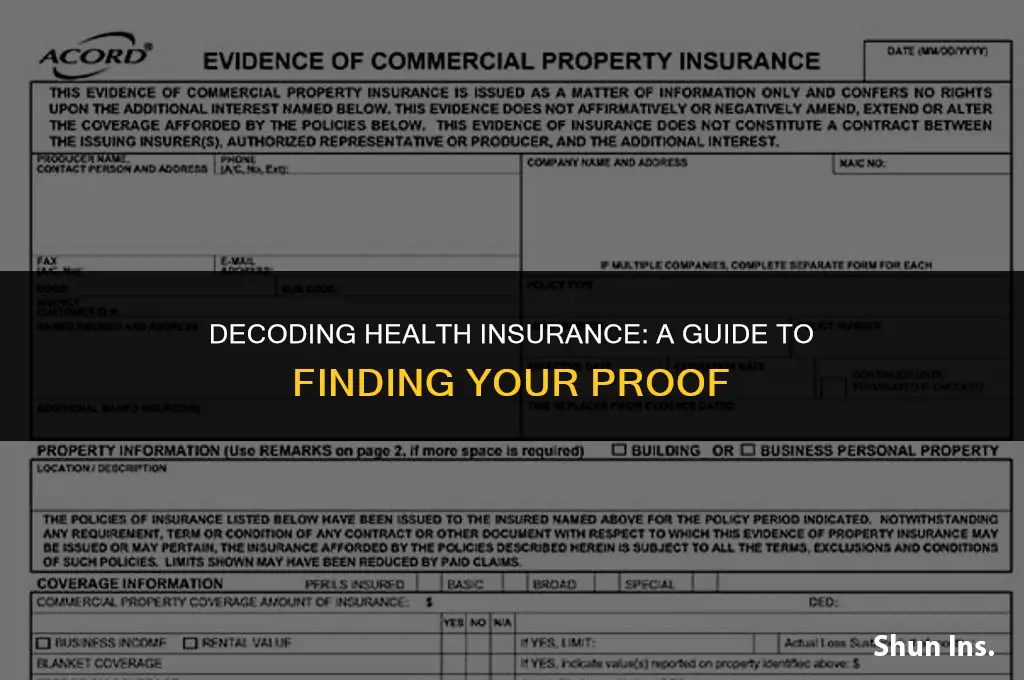 how to find proof of health insurance
