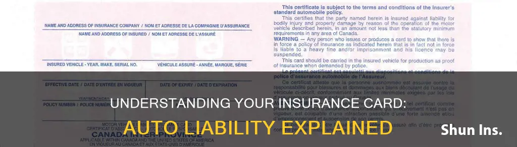 how to find total auto liability on my insurance card