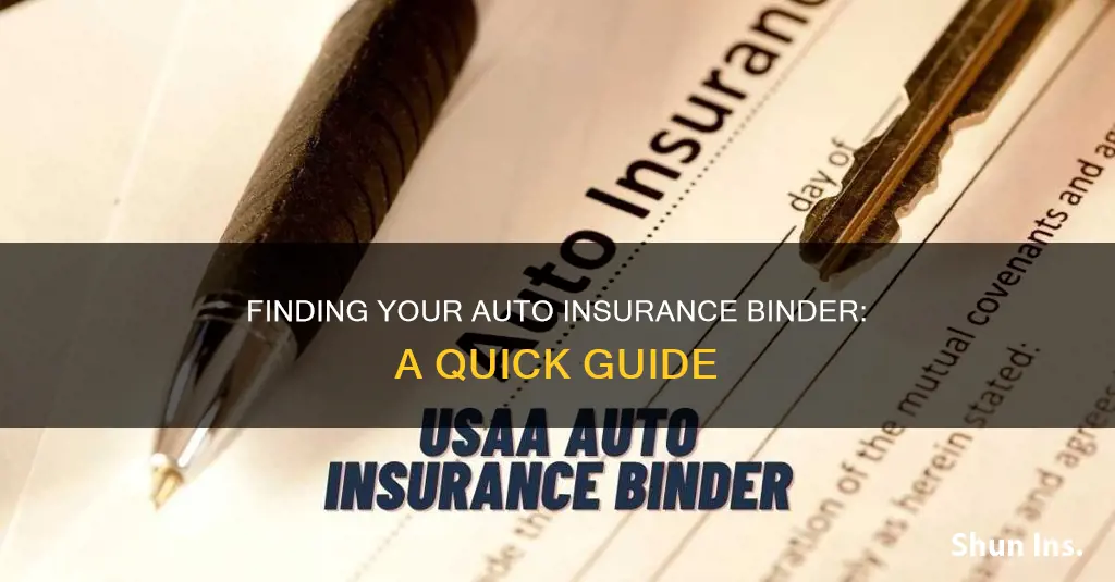 how to find you auto insurance binder