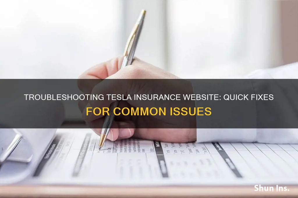 how to fix tesla insurance website