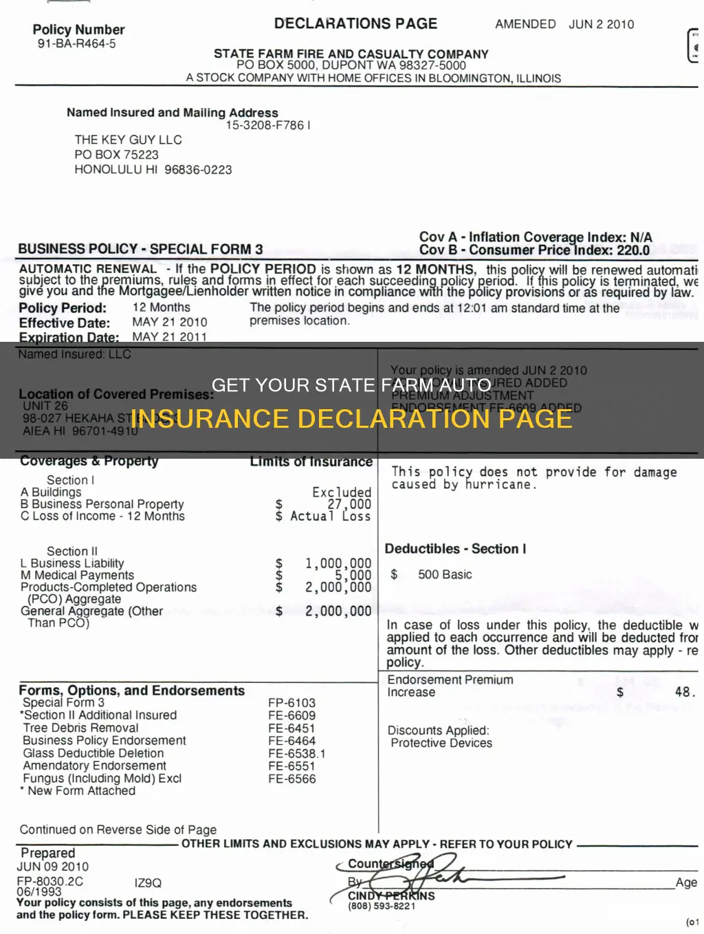 how to get auto insurance declaration page state farm