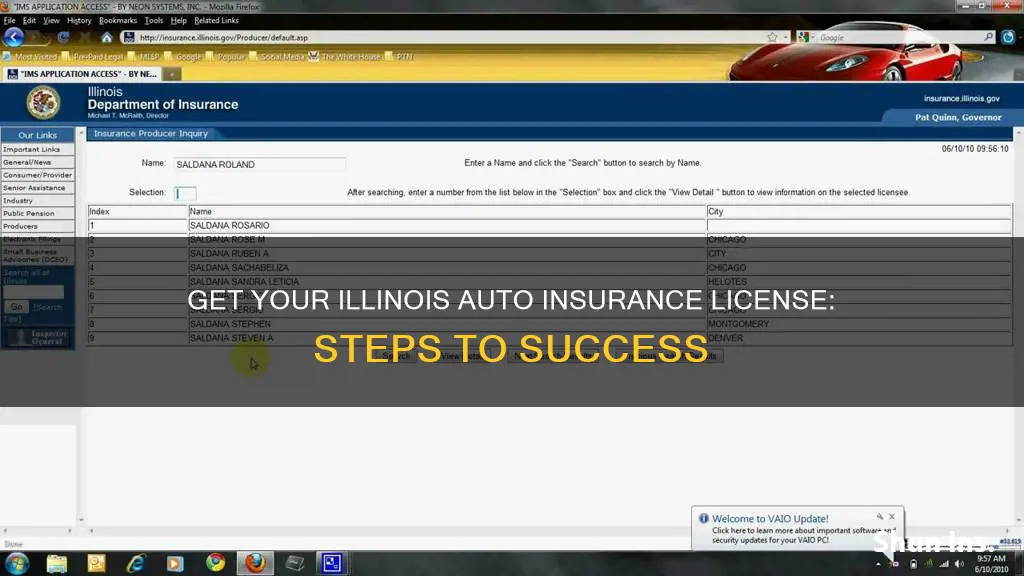 how to get auto insurance license in Illinois