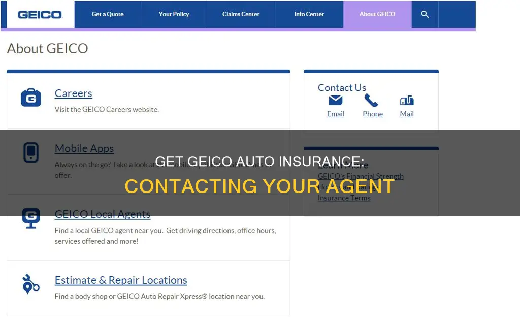 how to get geico auto insurance agent phone number