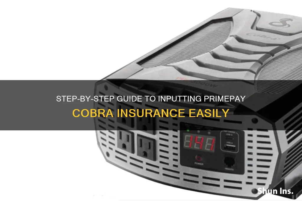 how to input primepay cobra insurance