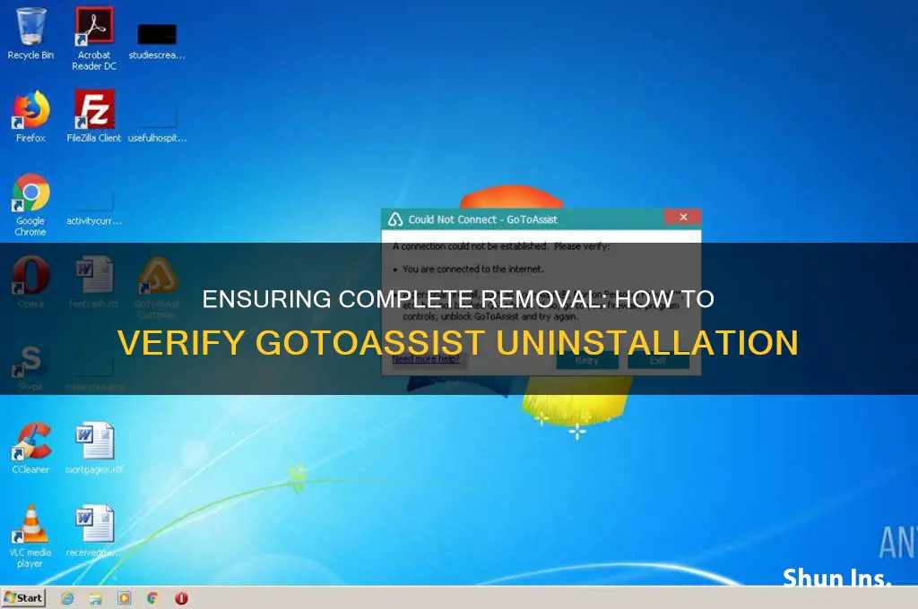 how to insure a gotoassist has been unistalled