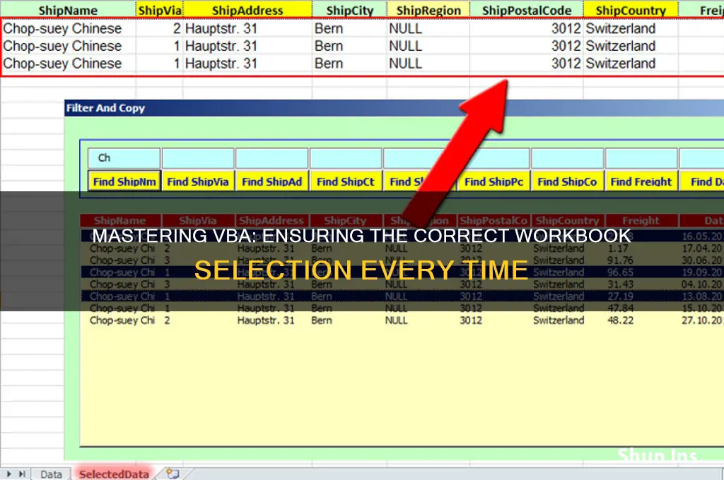 how to insure correct workbook selected vba