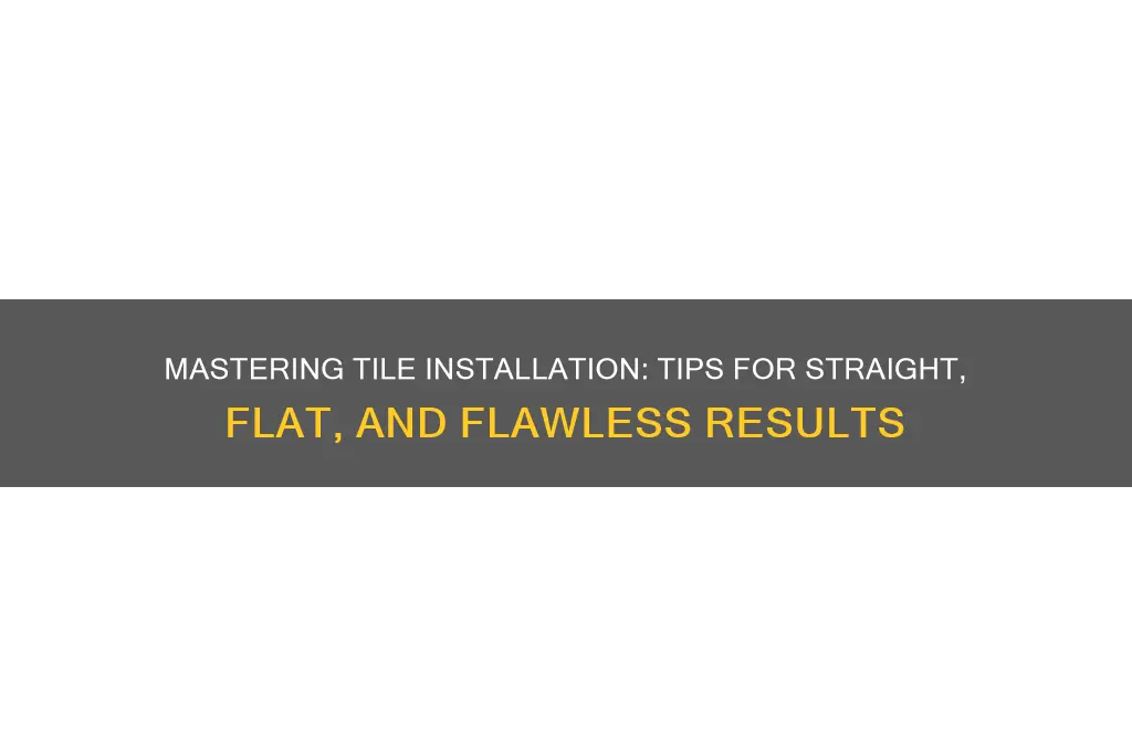 how to insure tile is straight and flat