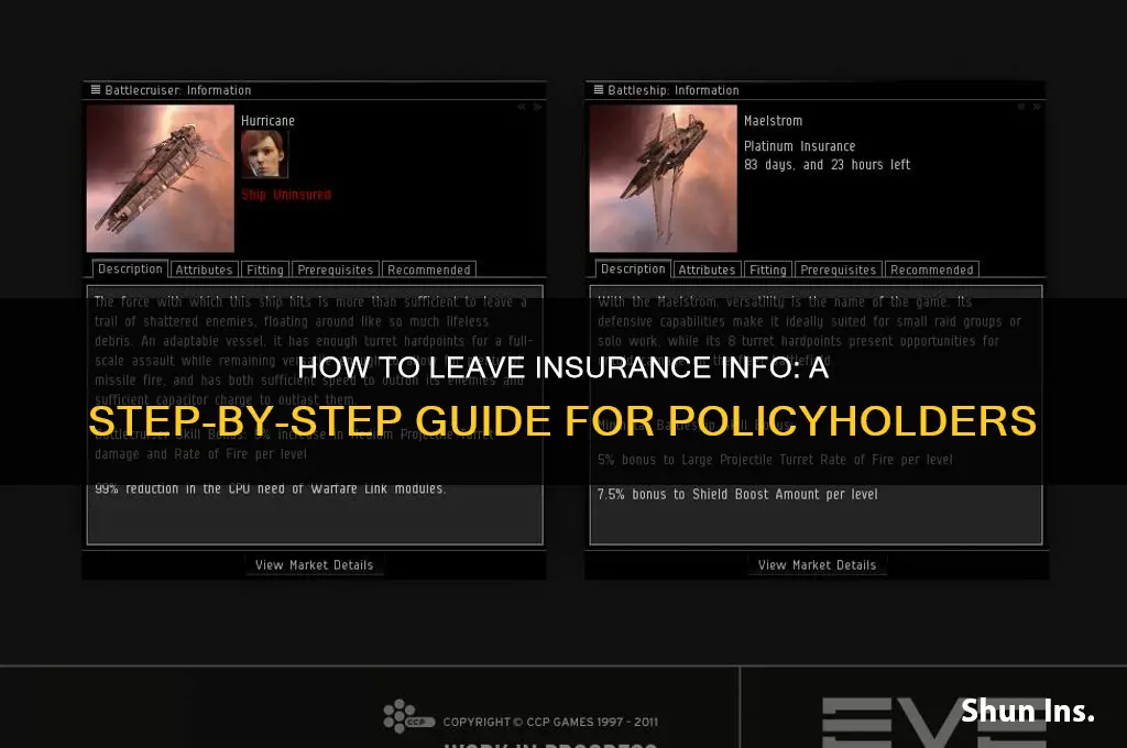 how to leave insurance info
