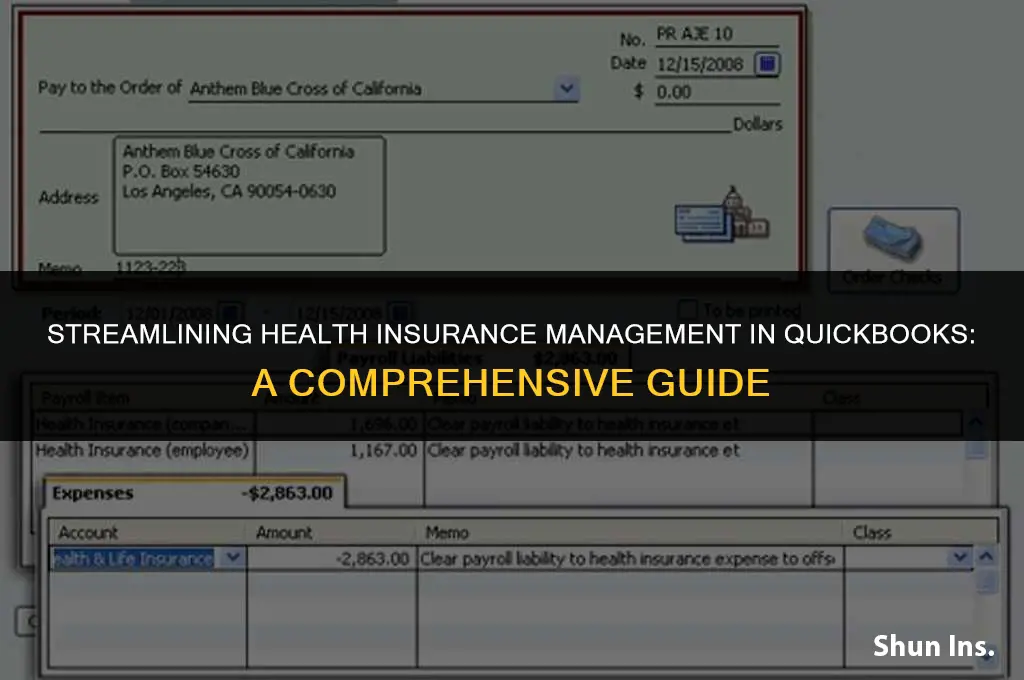 how to list health insurance in quickbooks