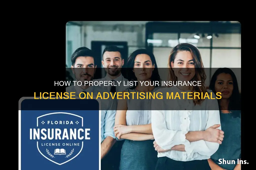 how to list insurance lincense on adv