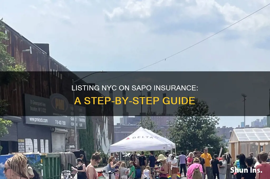 how to list nyc on insurance for sapo