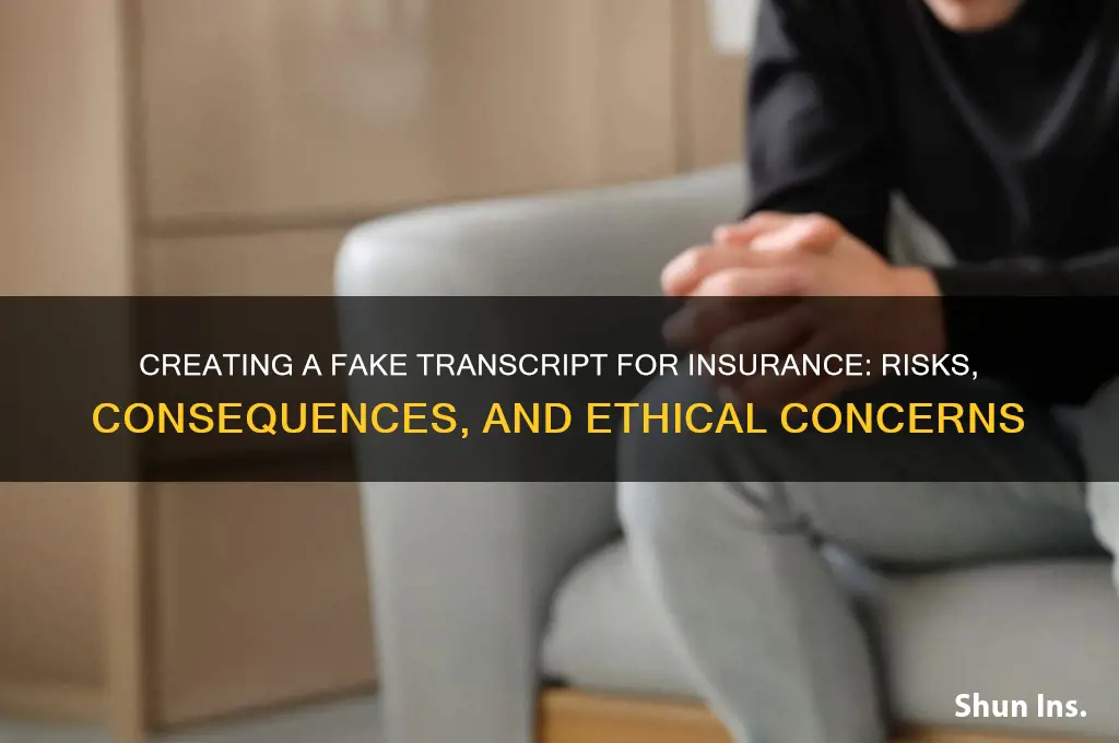 how to make a fake transcript for insurance