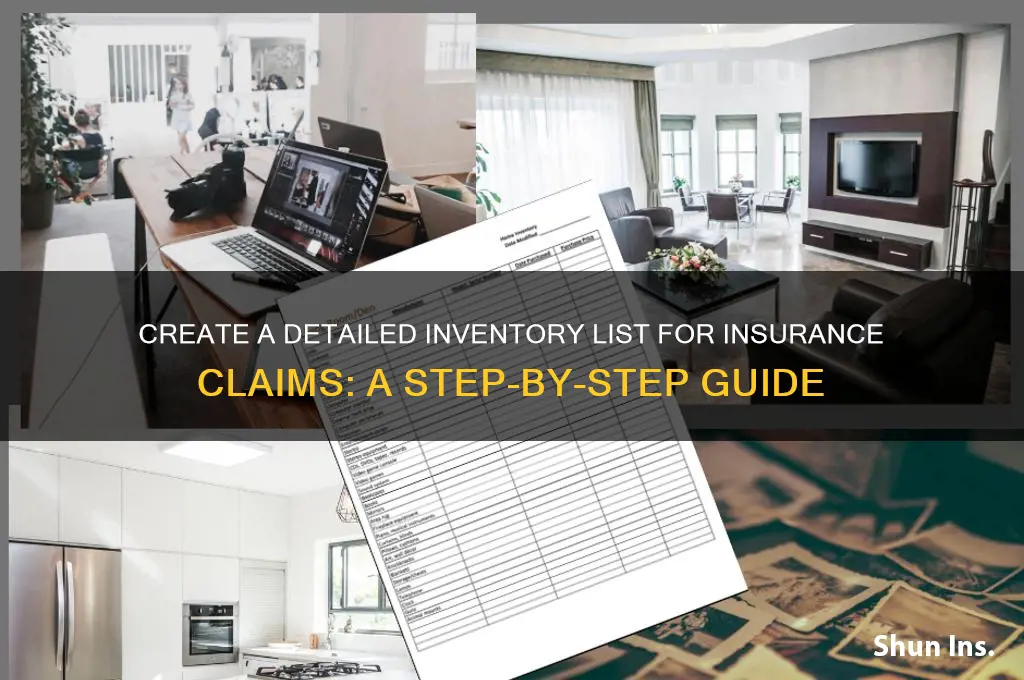 how to make an inventory list for insurance