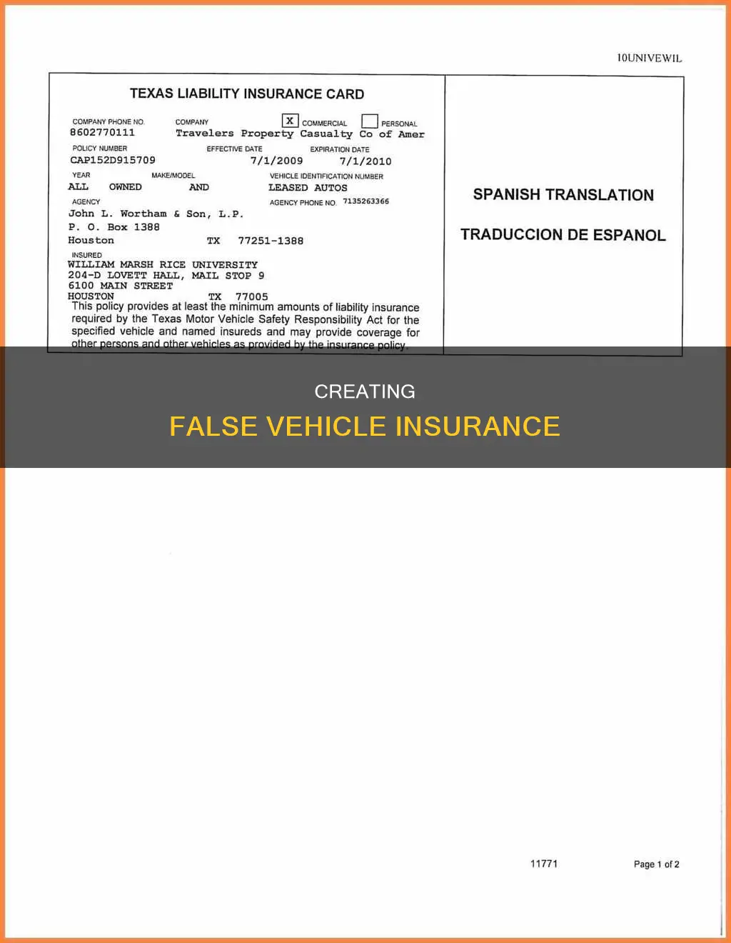 how to make fake vehicle insurance