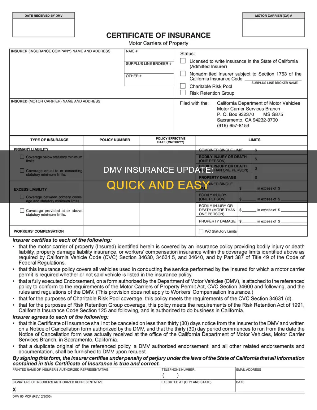 how to notify nc dmv of insurance change