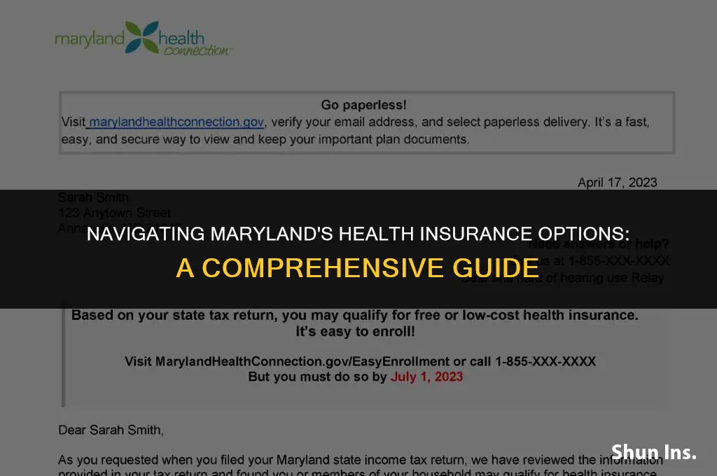 how to obtain health insurance in maryland